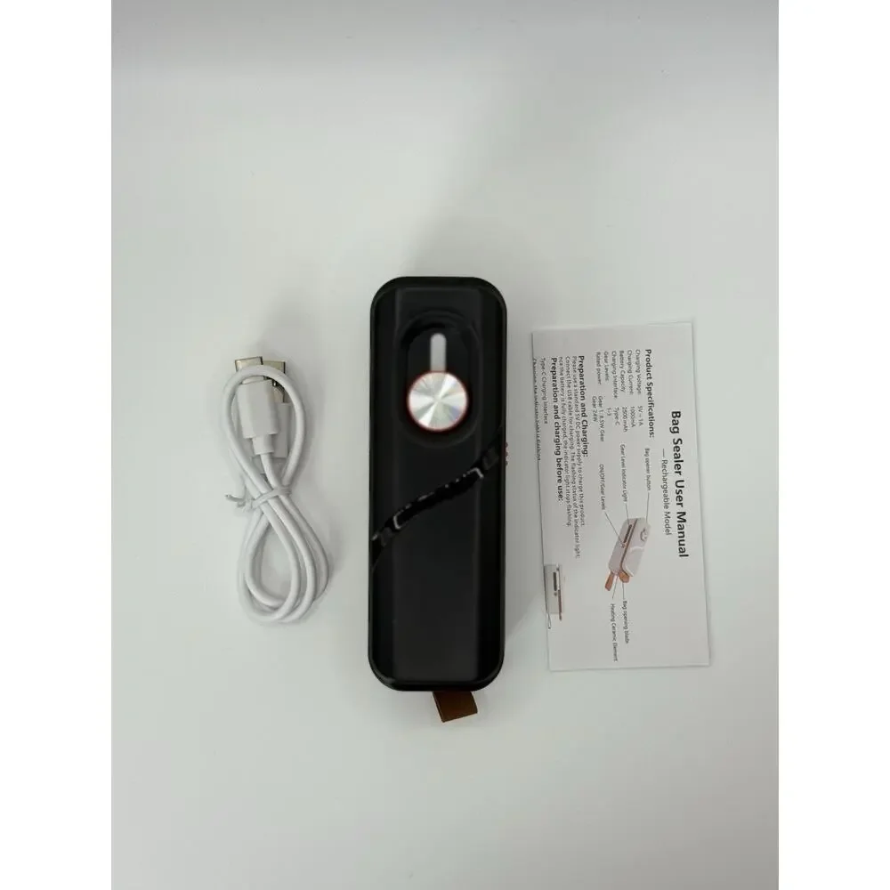 C800 Portable Mini Bag Sealer w/ Cutter, Magnetic, USB Cable, Type-C, White